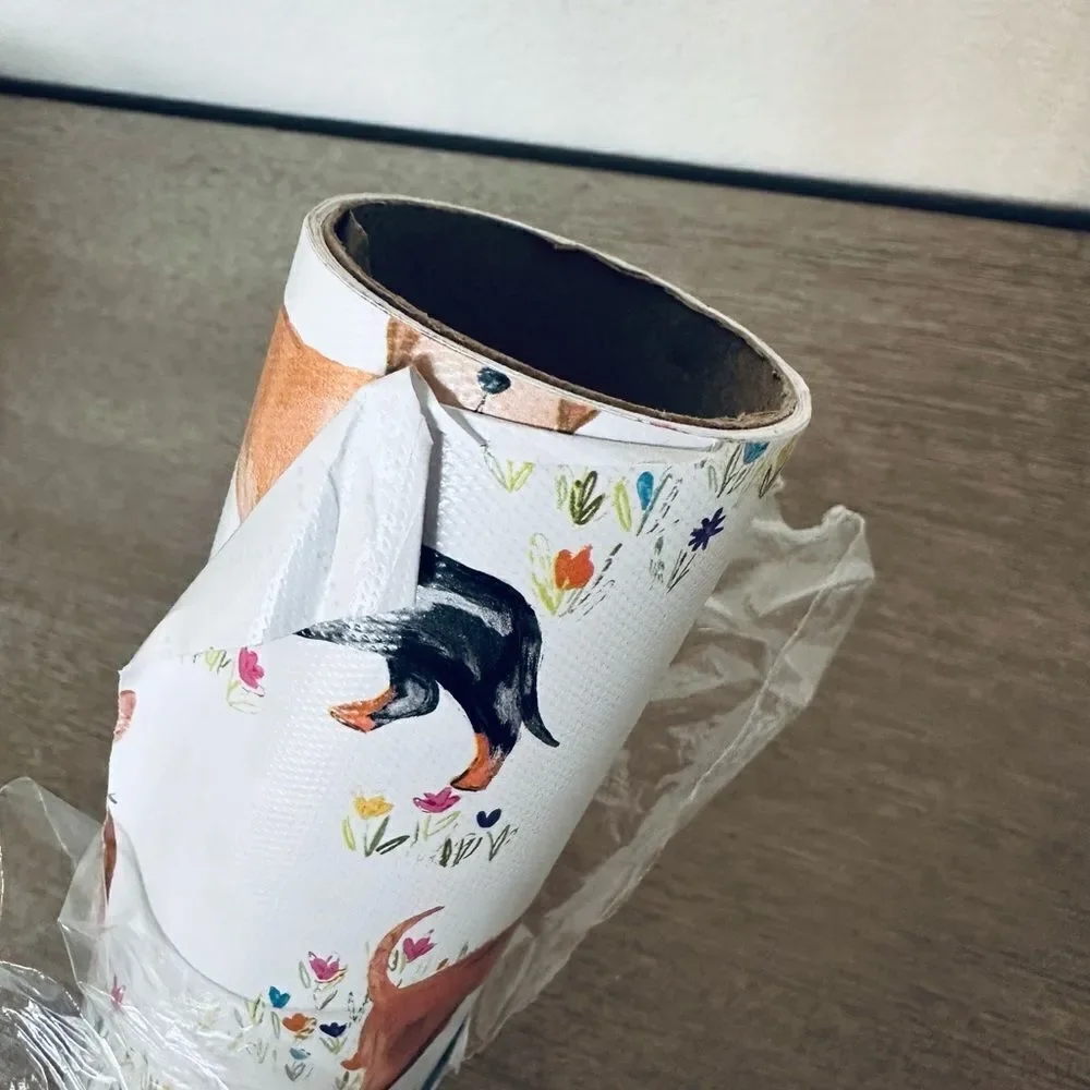 Floral Dog Print Pattern Gift Wrapping Paper Gift Wrap Roll